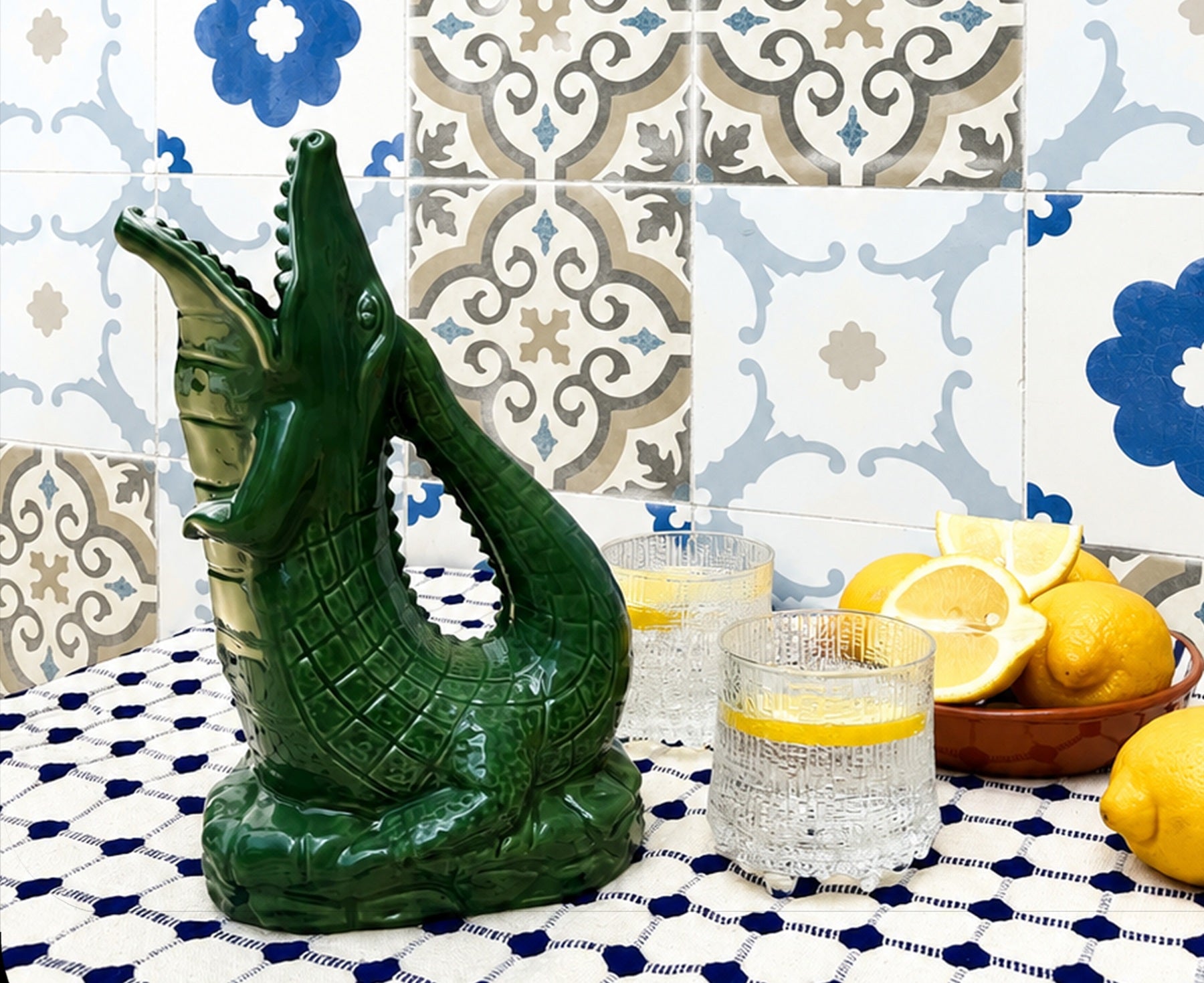 Croggle Water Pitcher in Green by The Original Gluggle Jug Factory