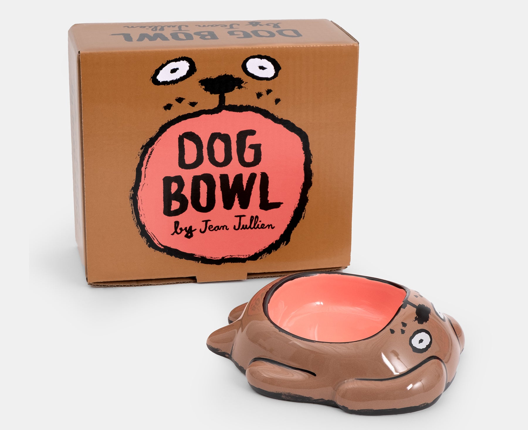 A ceramic Dog Bowl by Home Studyo with an illustrated box.