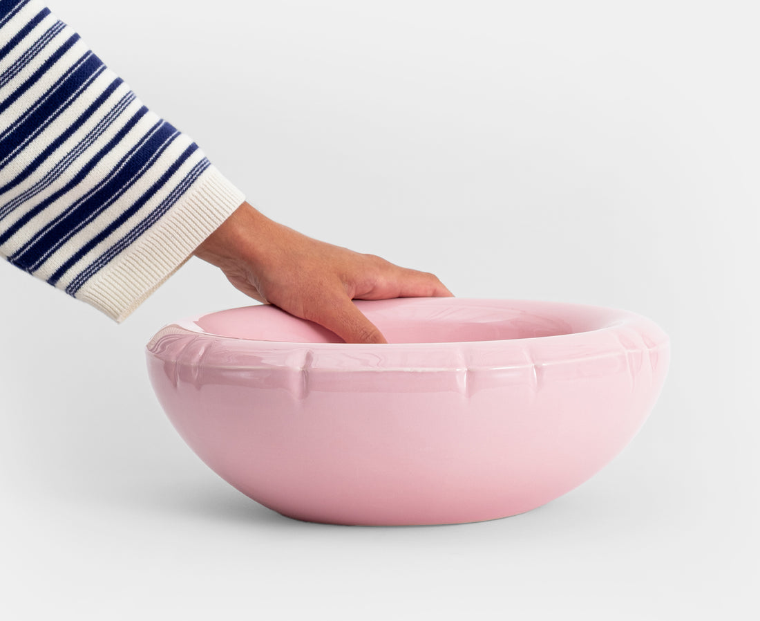 Mick Blow Up Big Bowl in Bubblegum by Home Studyo and hand.