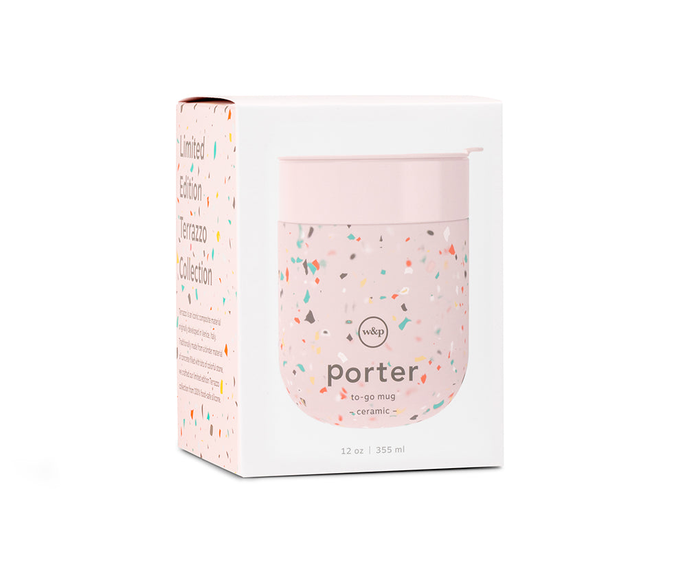 Porter Ceramic Mug in Blush Terrazzo by W&amp;P