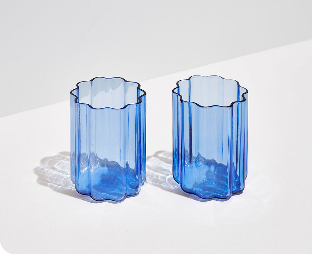 Wave Glass Set in Blue by Fazeek
