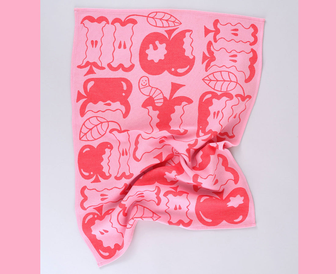 Woven Cotton Dish Towel - An Apple a Day - by Wrap