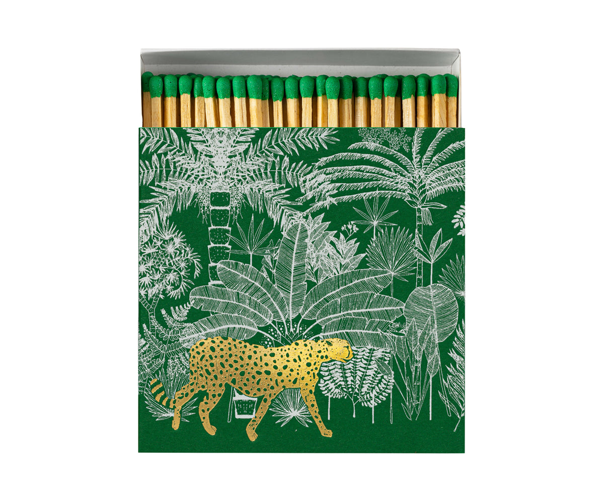 Square Matches - Green Cheetah - by Archivist Gallery