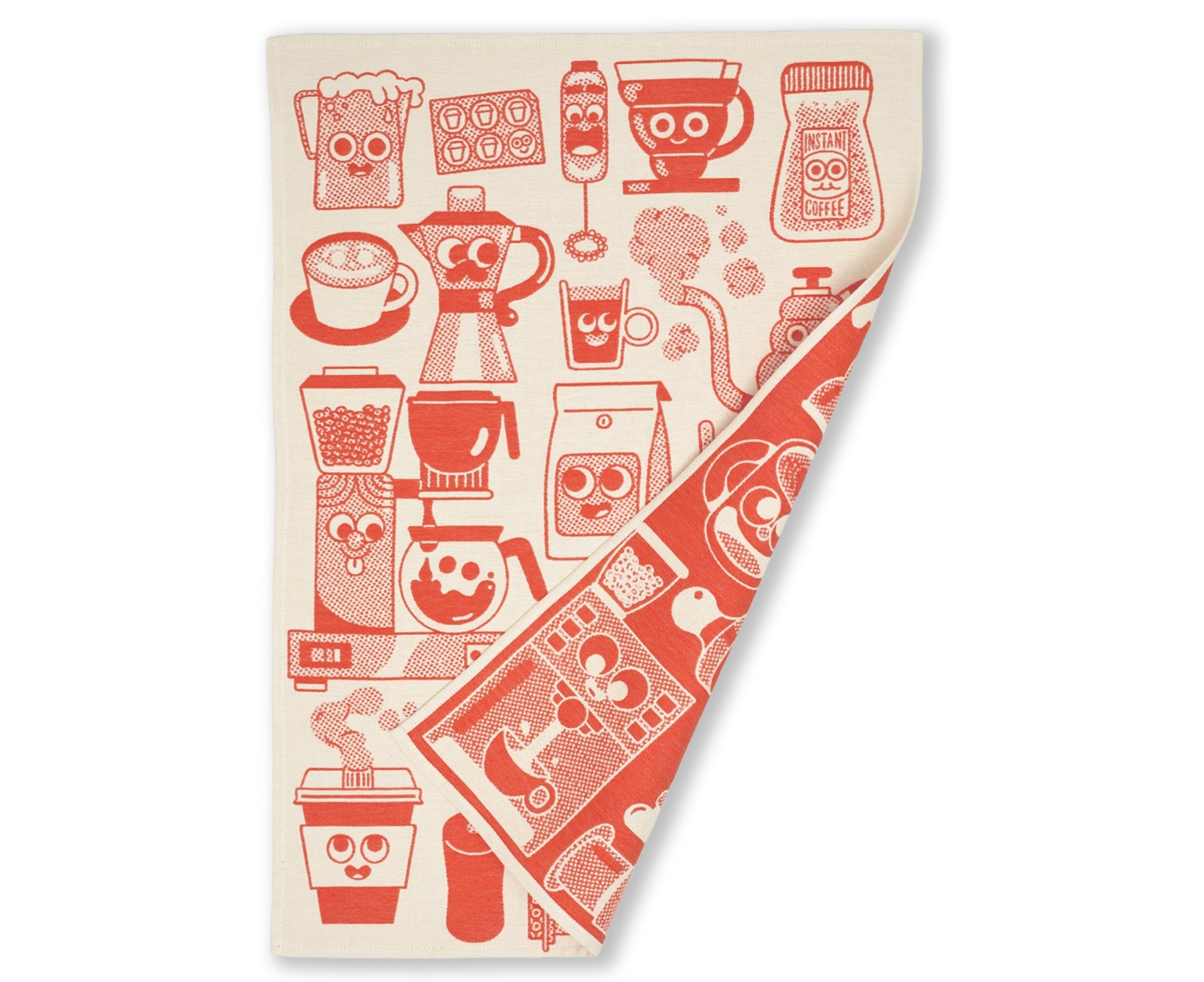 Woven Cotton Dish Towel - Coffee Time - by Wrap