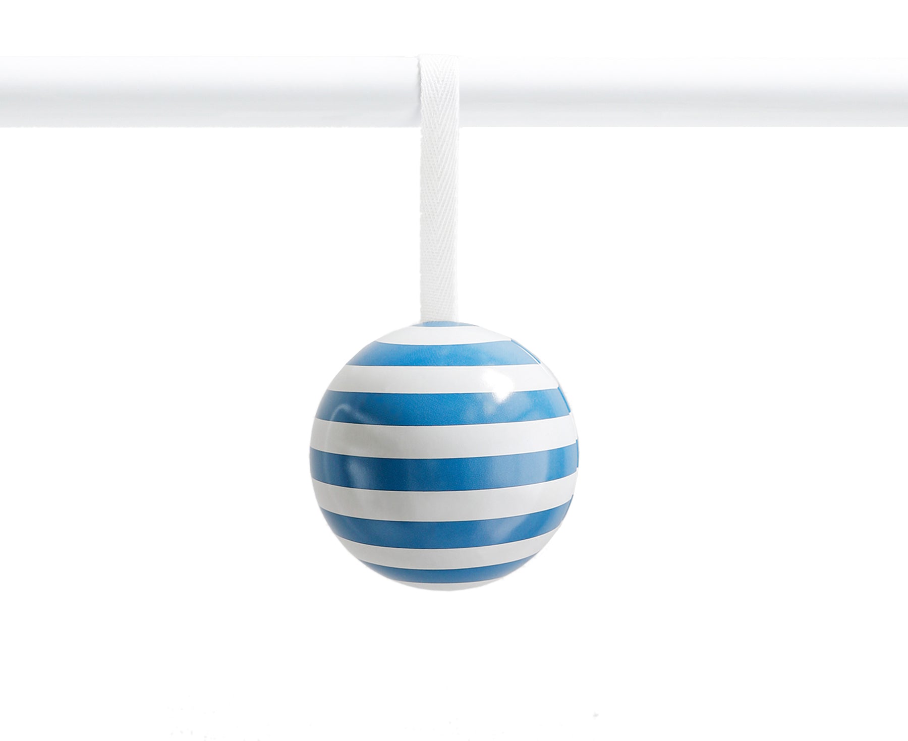 Tin Bauble - Blue Stripe - by Father Rabbit
