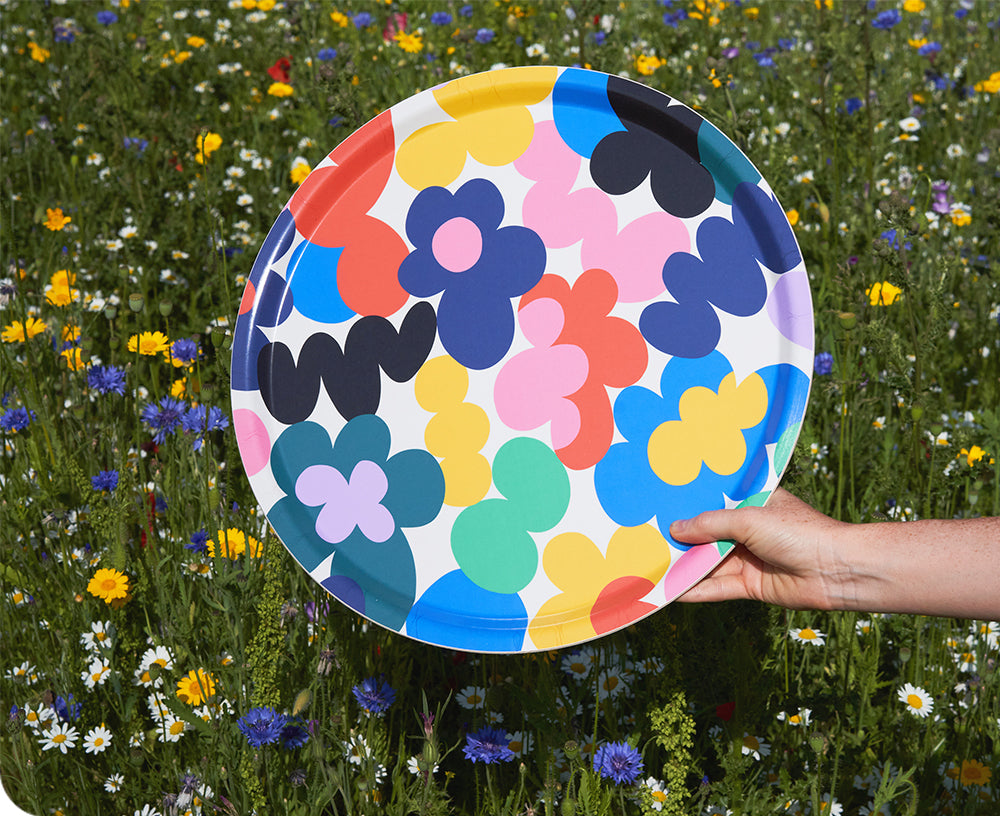 Floral Burst Round Tray by Wrap