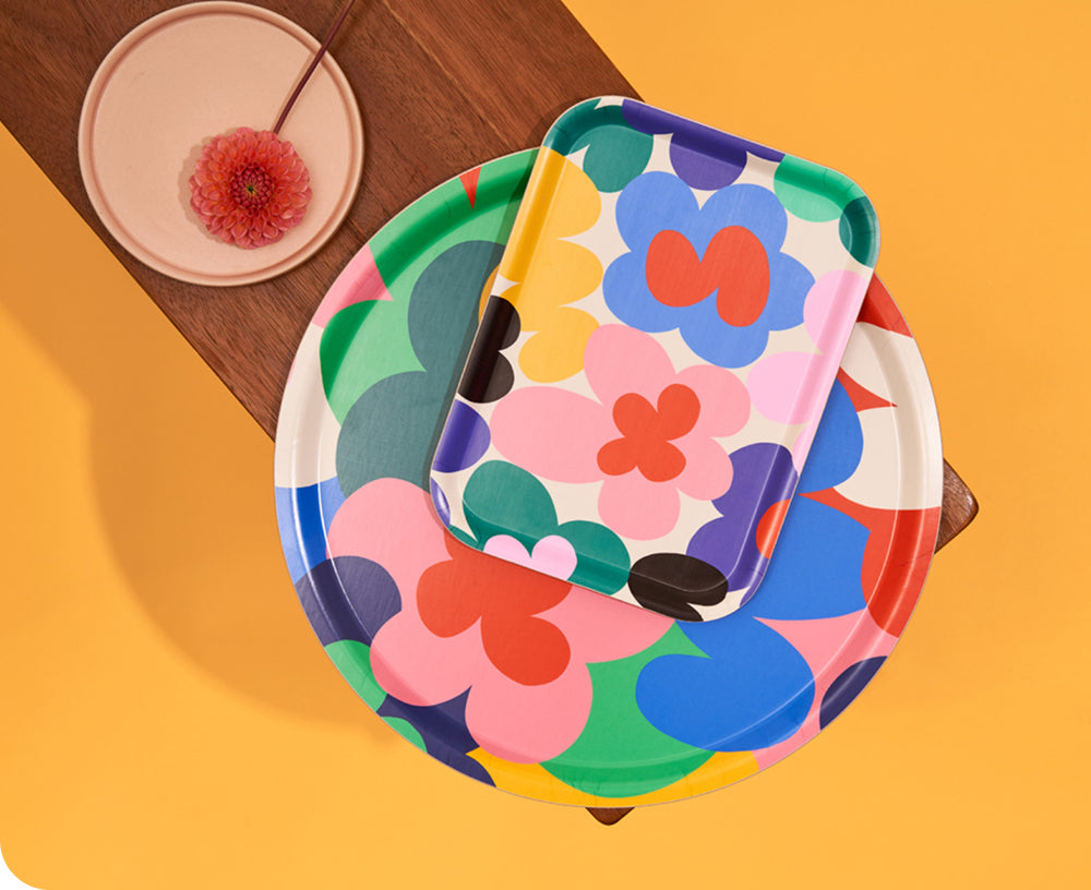 Floral Burst Round Tray by Wrap