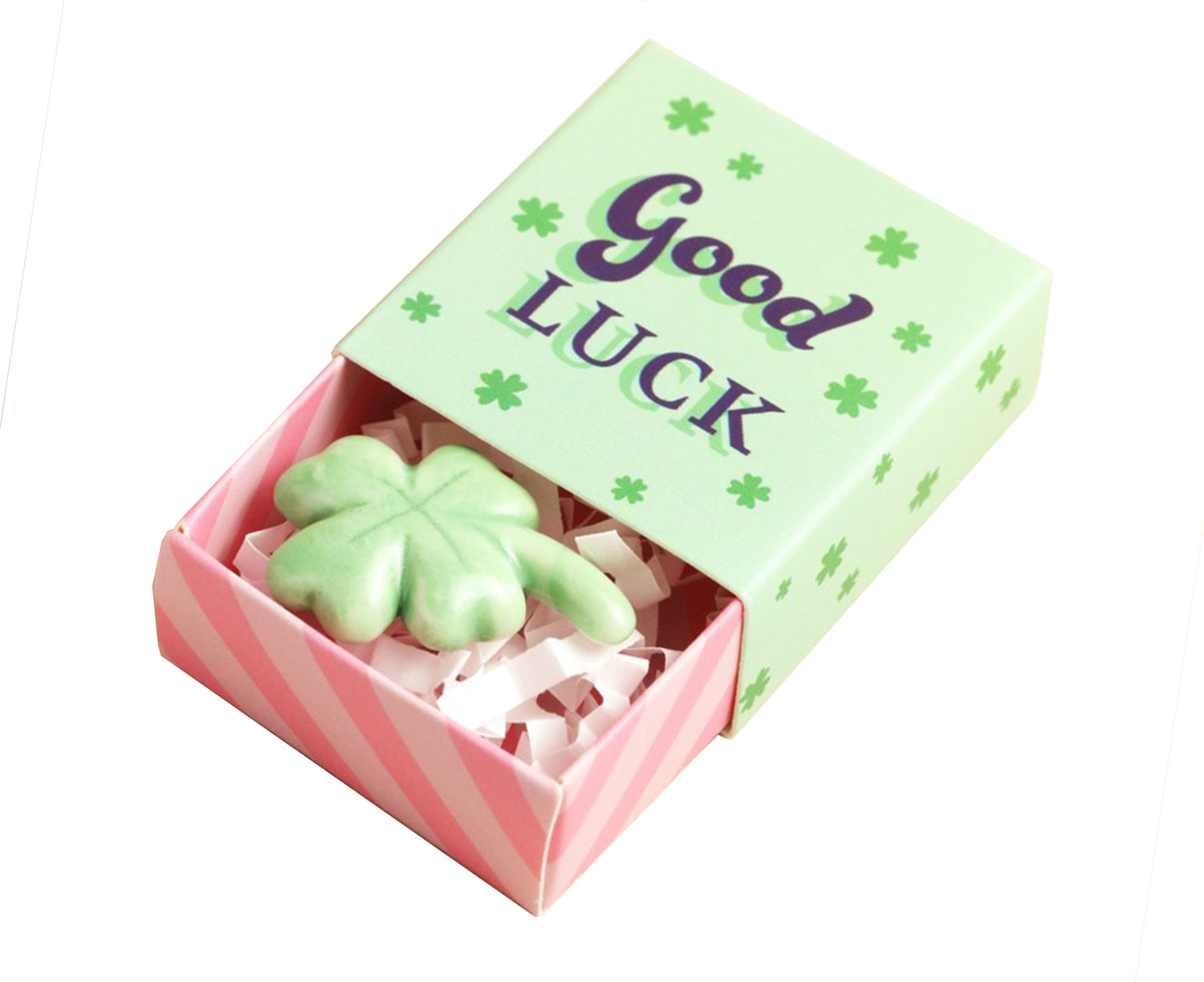 Tiny Ceramic Matchbox Token - Clover - by Lisa Angel