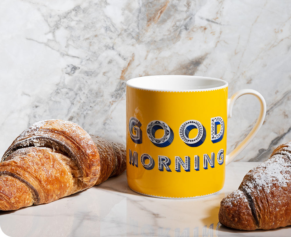Word Porcelain Mug - Good Morning - by Jamida