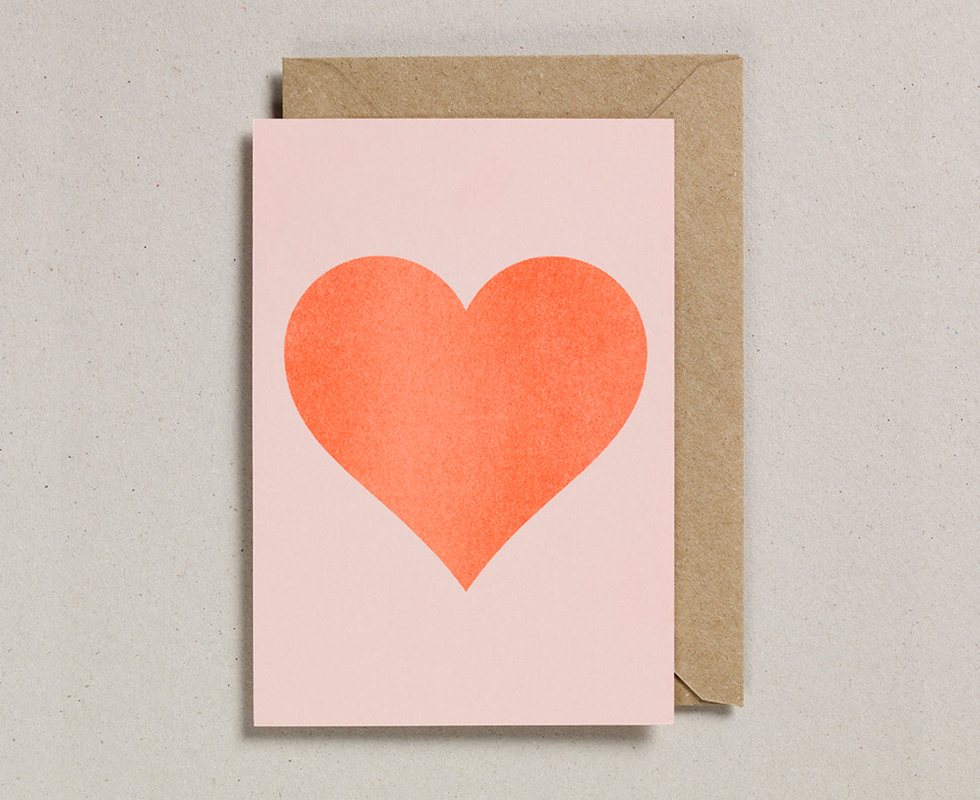 Greeting Card - Orange Heart - by Petra Boase