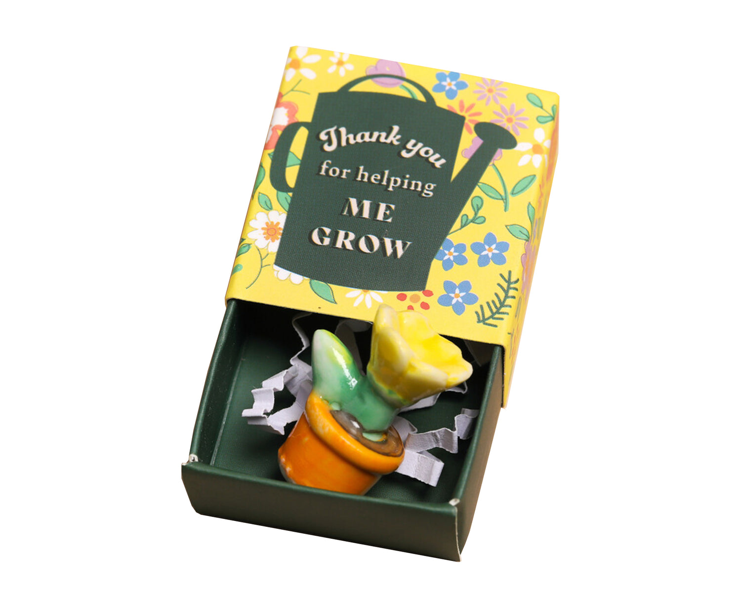 Tiny Ceramic Matchbox Token - Flowerpot - by Lisa Angel