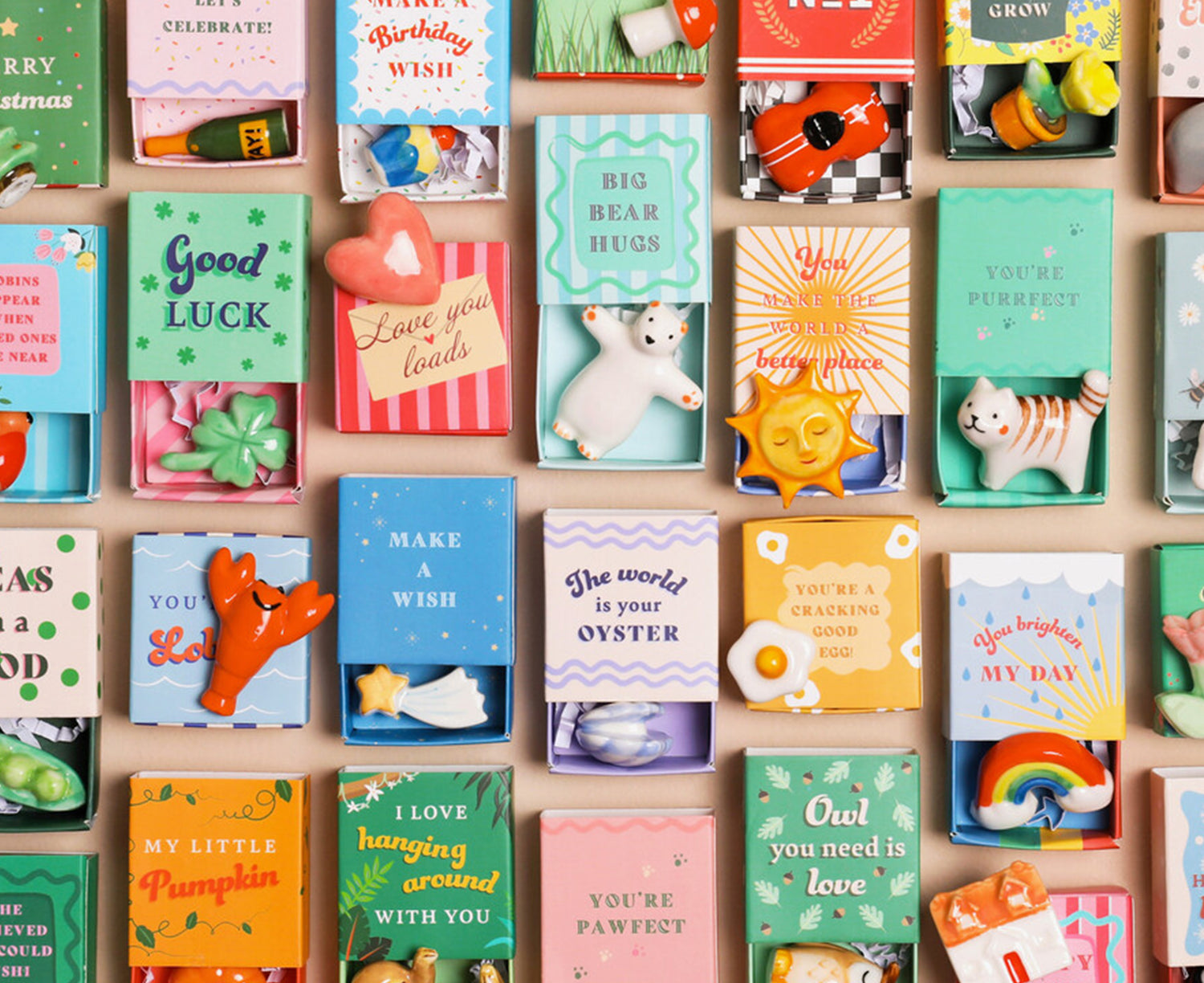 Tiny Ceramic Matchbox Tokens by Lisa Angel