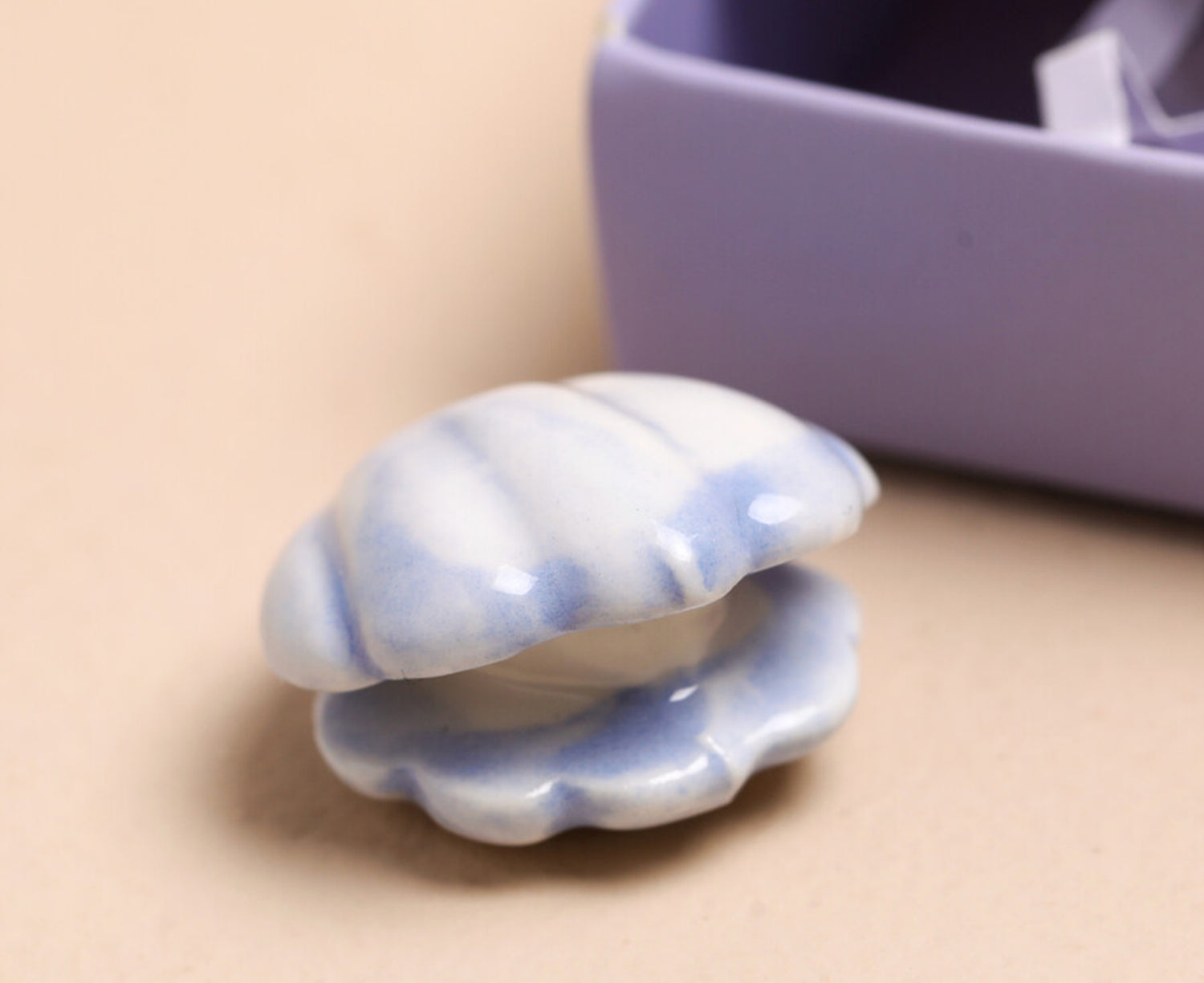 Tiny Ceramic Matchbox Token - Oyster - by Lisa Angel