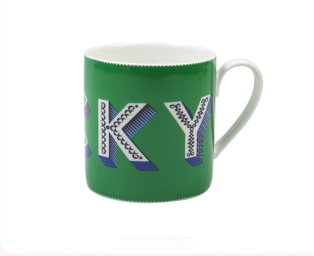 Word Porcelain Mug - Lucky - by Jamida