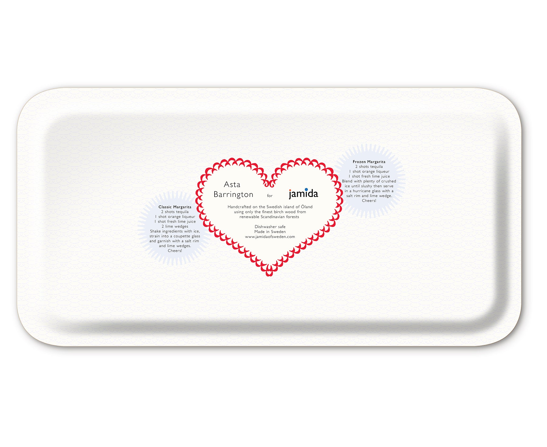 Word Large Rectangular Tray - Margarita - by Jamida