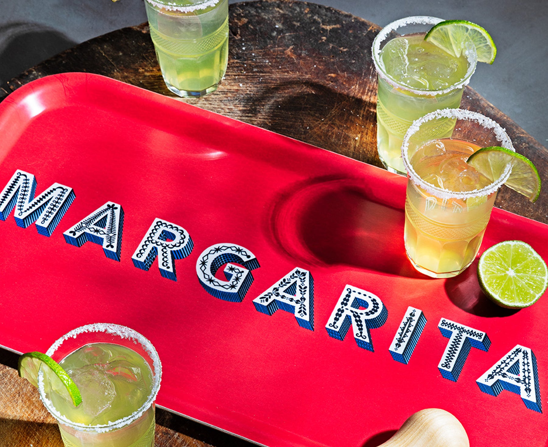 Word Large Rectangular Tray - Margarita - by Jamida