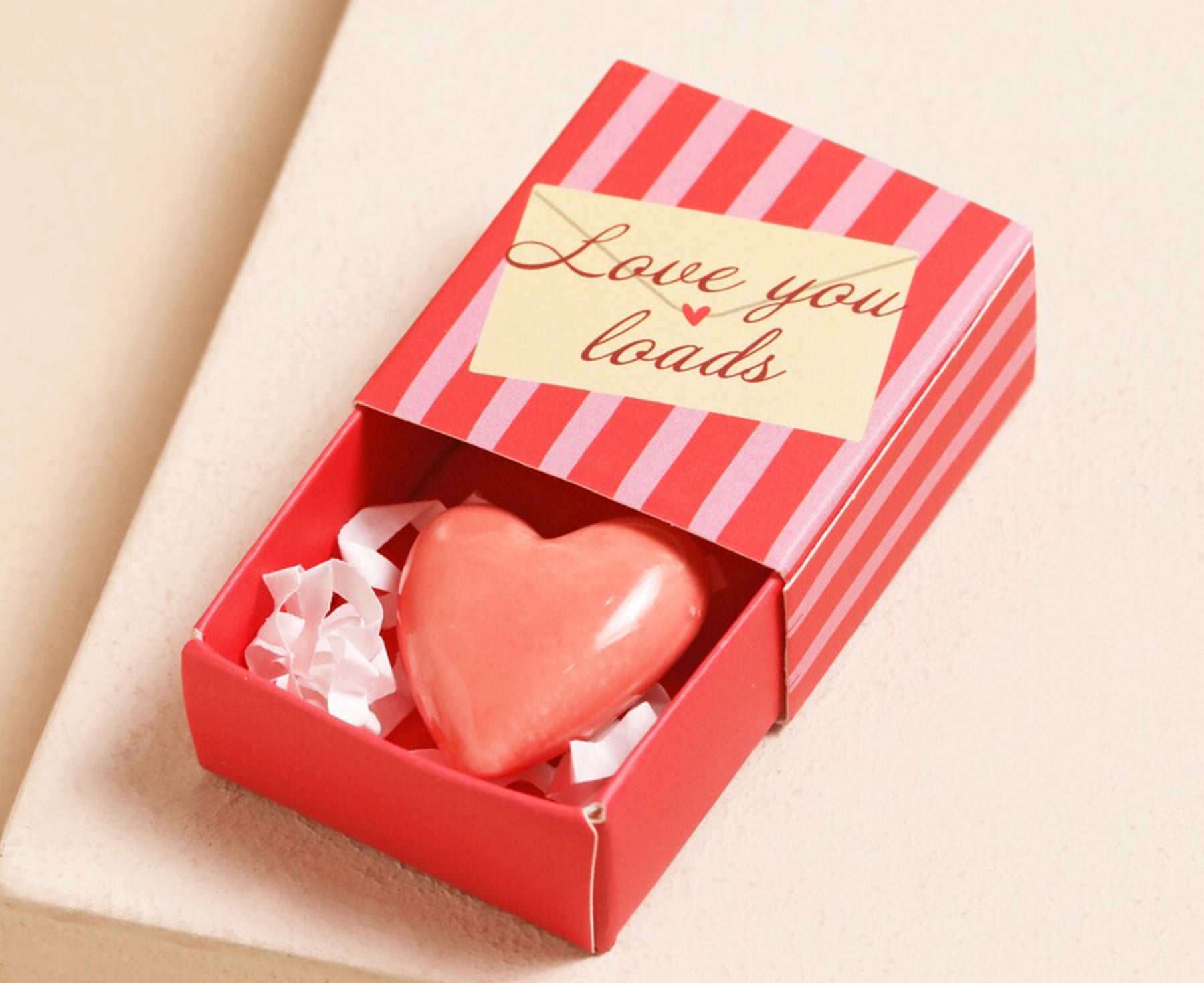 Tiny Ceramic Matchbox Token - Heart - by Lisa Angel