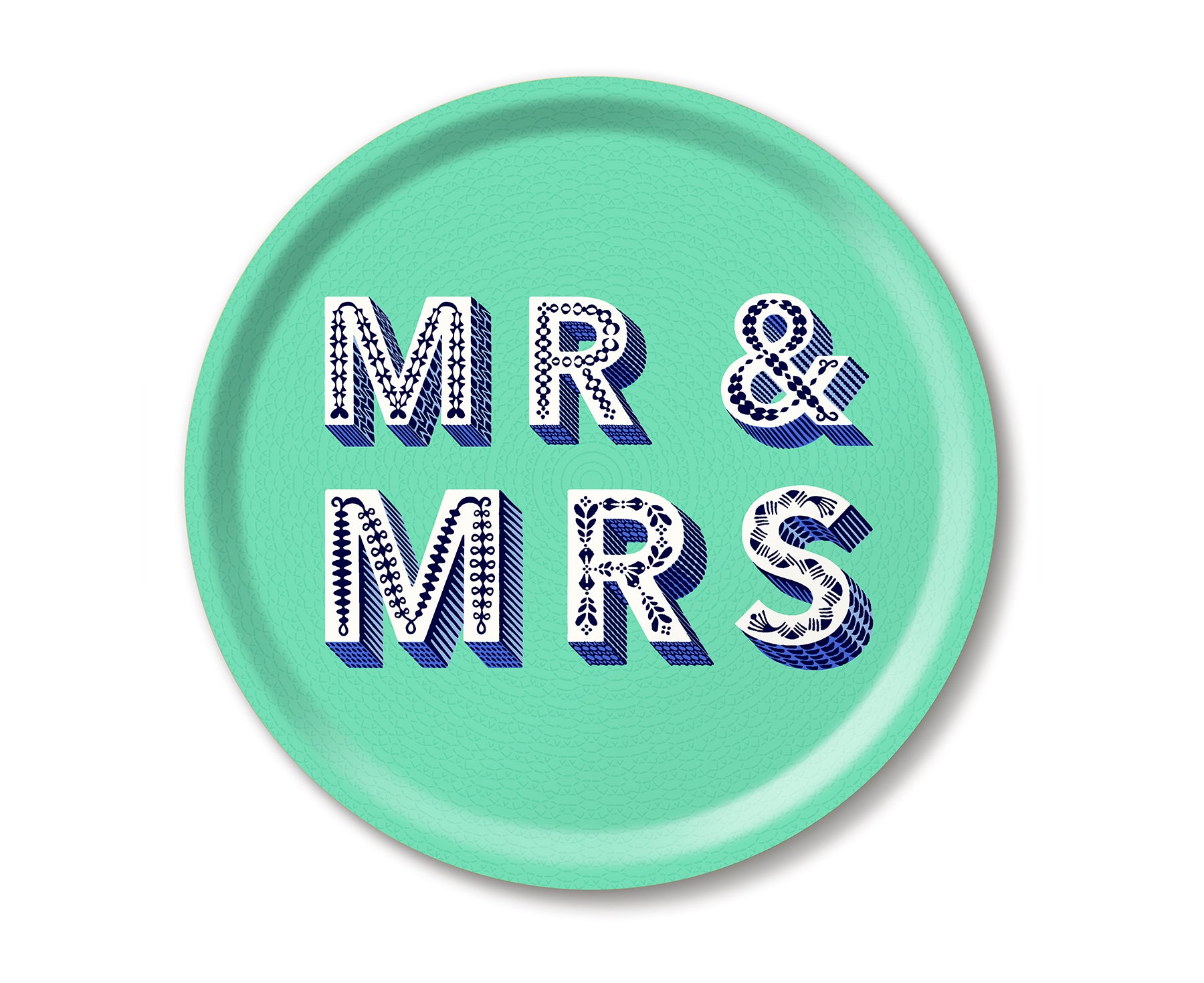 Round Word Tray - Mr &amp; Mrs - by Jamida