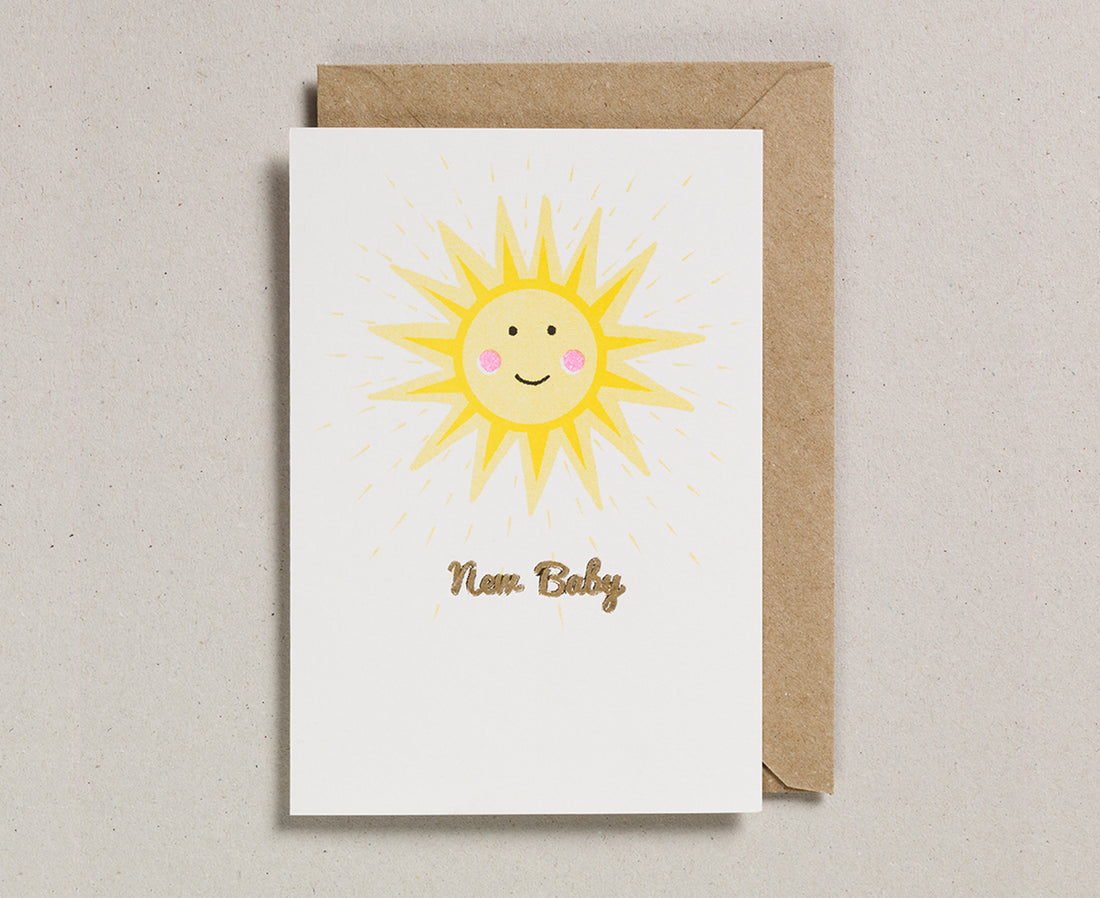 New Baby Card - Cheery Sun - by Petra Boase