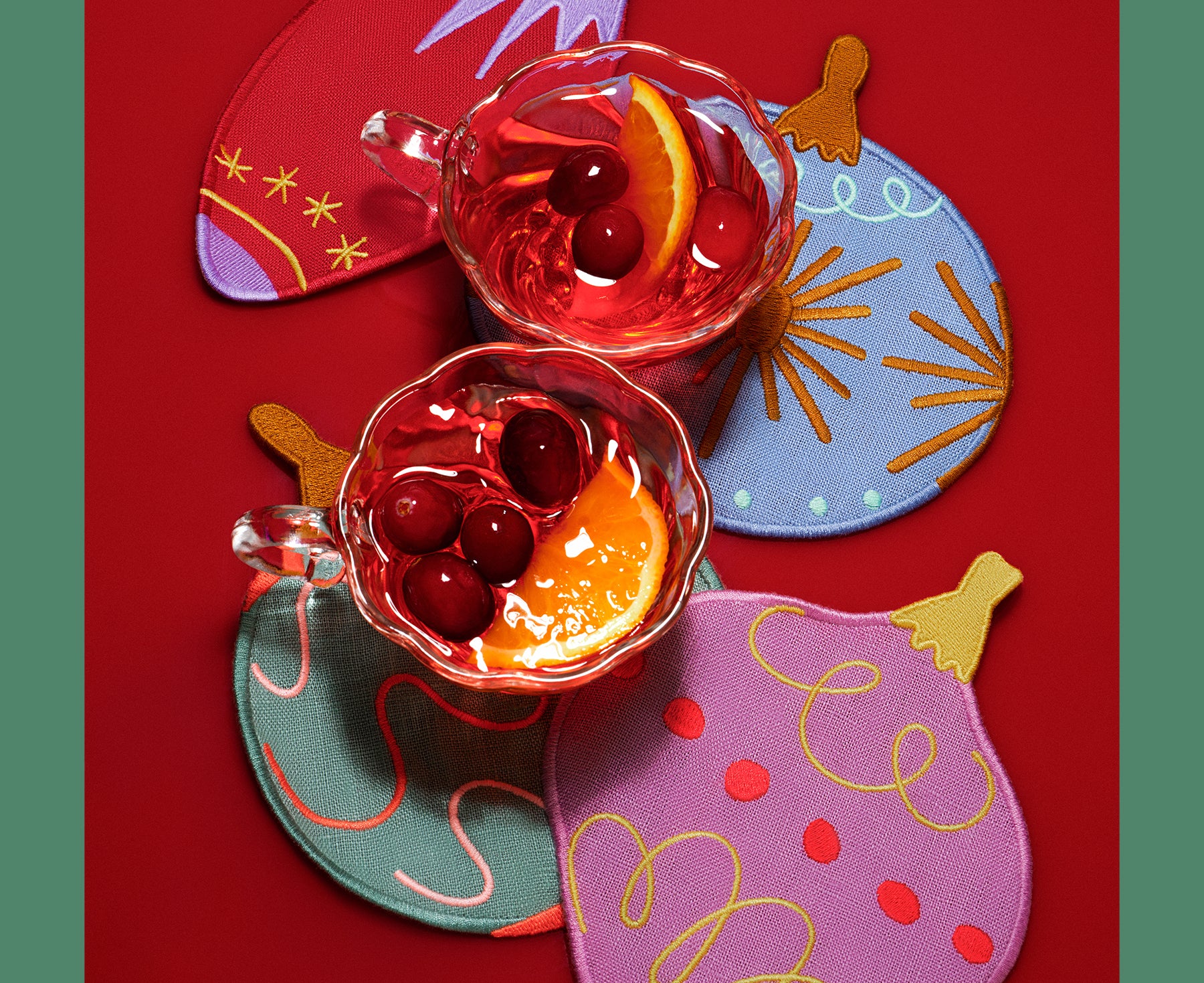 Cocktail Napkin Set - Deck the Halls - by Piecework