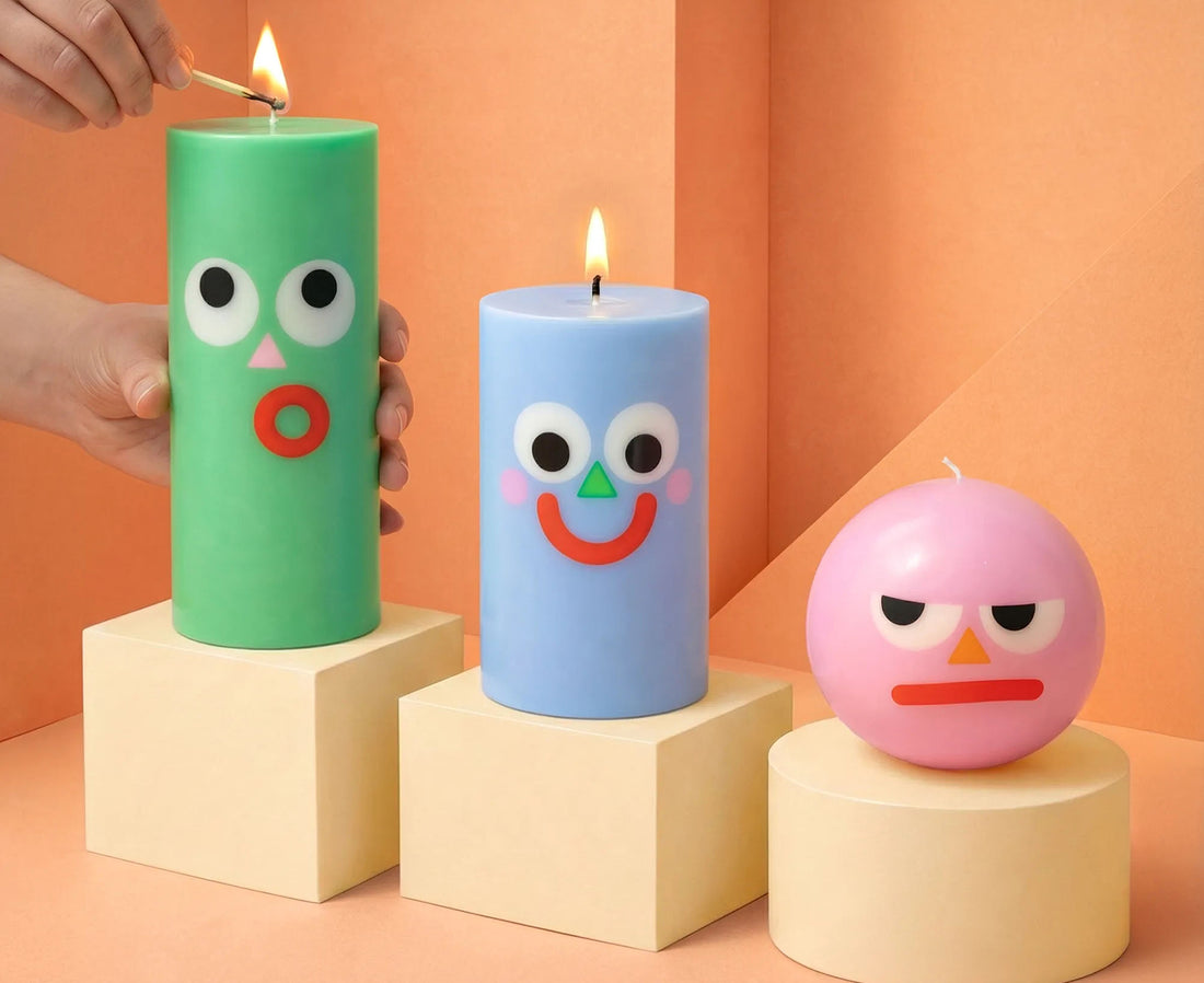 Face Pillar Candles by Moodz