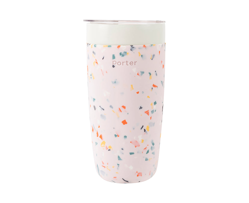 Porter Ceramic Stainless Steel Tall Tumbler in Blush Terrazzo by