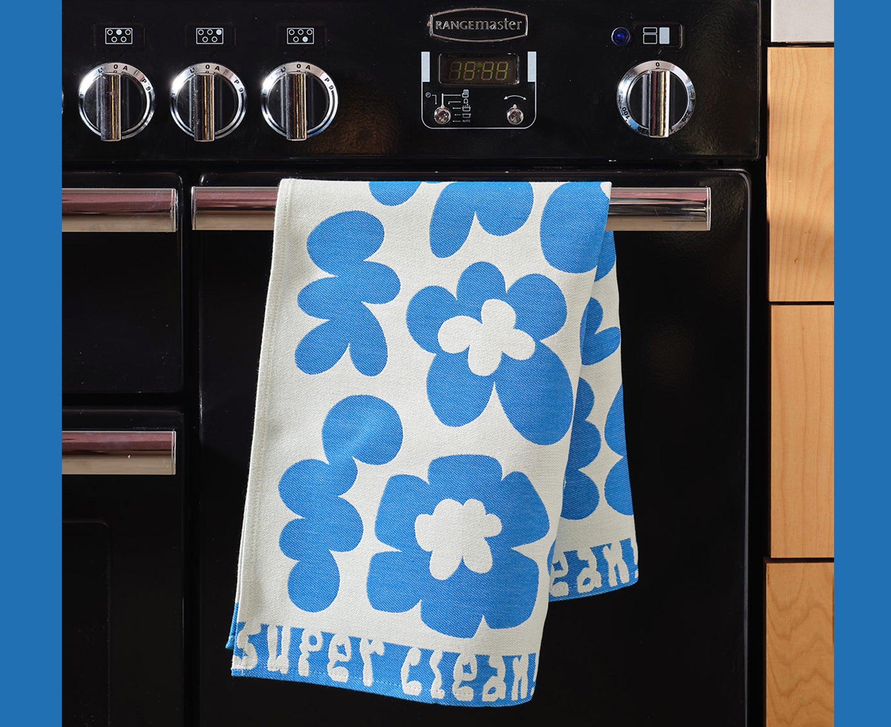 Super Clean Flowers Dish Towel - Blue - by Wrap