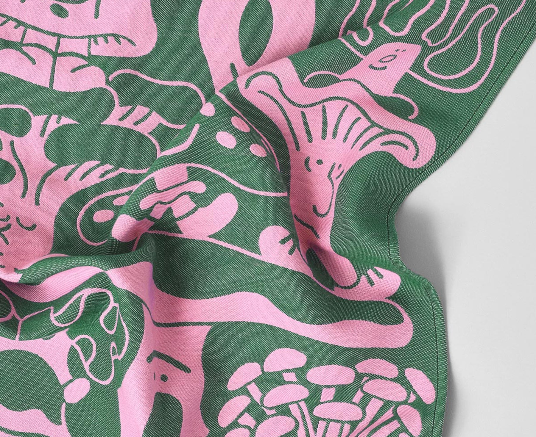 Woven Cotton Dish Towel - Mushrooms - by Wrap