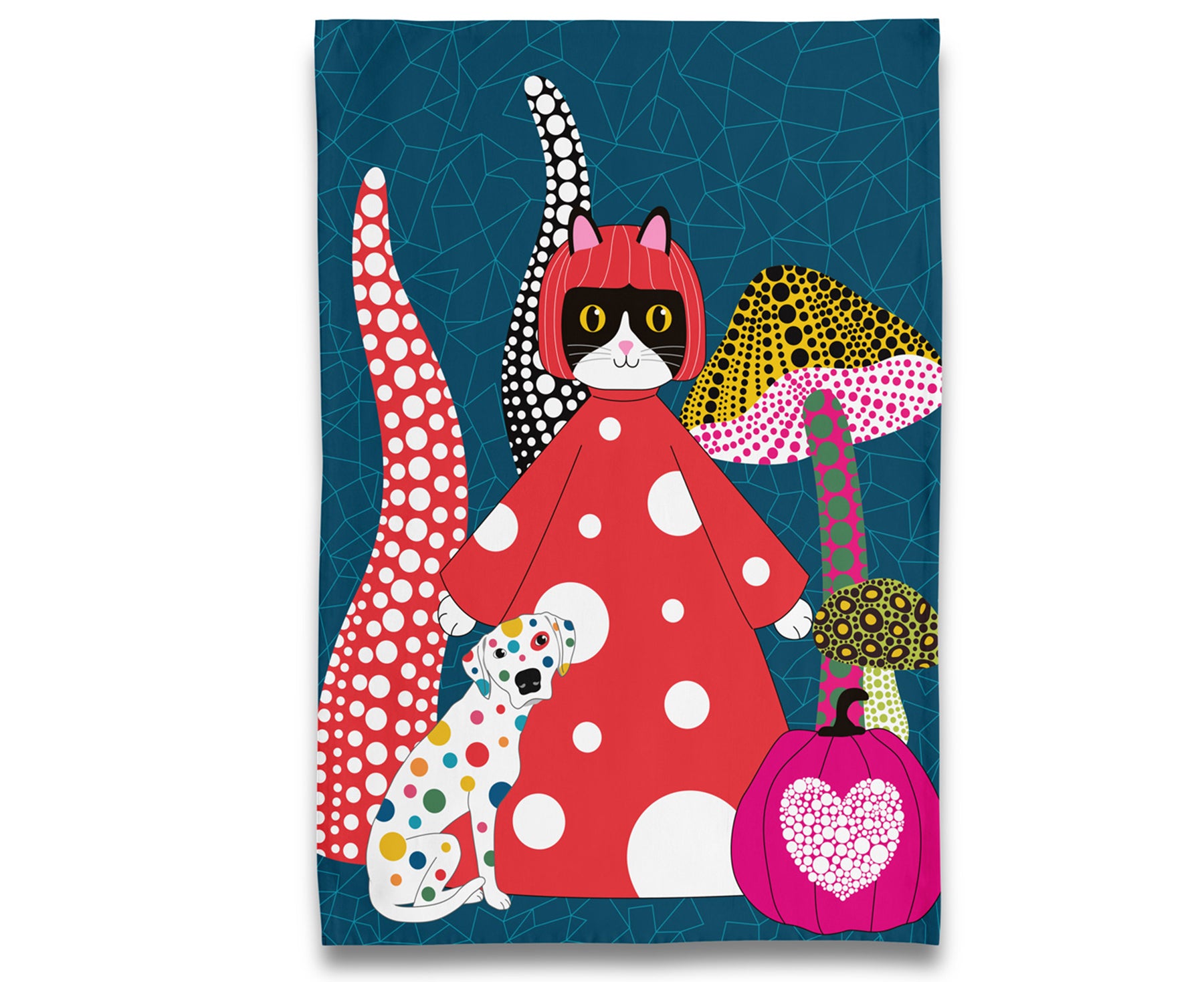Kusameow Cat and Dog Dish Towel by Naked Decor