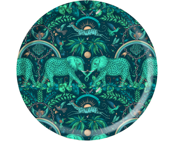 Zambezi Round Tray in Teal by Jamida