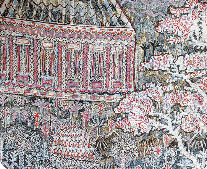 Pink Pavilion Woven Blanket by Lucy Tiffney