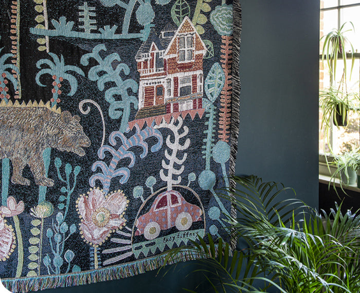 Little Bear Woven Blanket by Lucy Tiffney