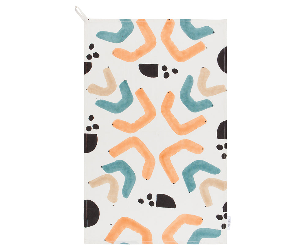 Imprint Dish Towel in Echo by Danica Studio