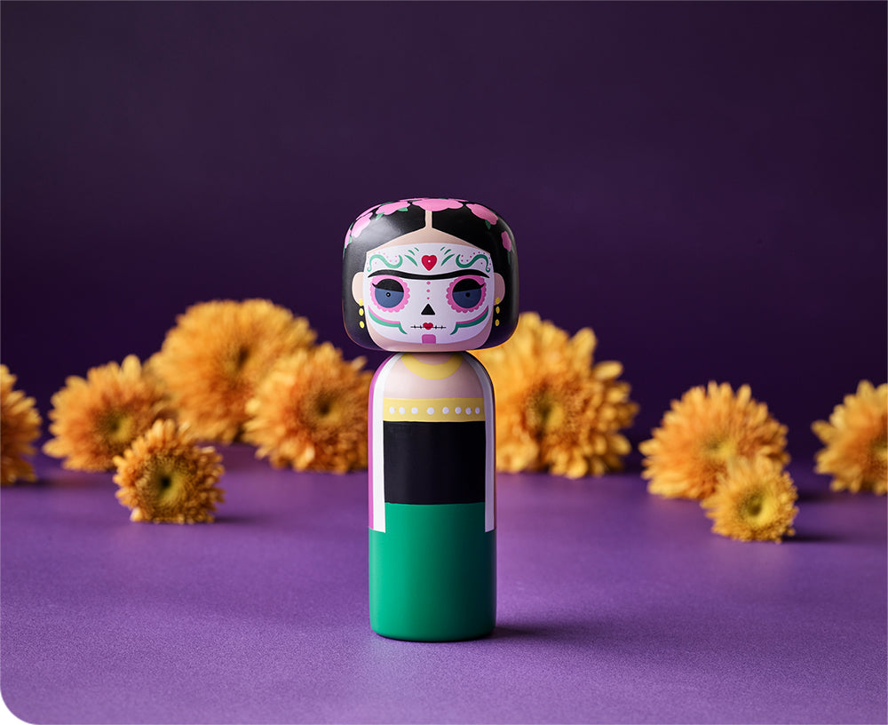 Frida Dia De Los Muertos Kokeshi Doll by Sketch.inc for Lucie Kaas