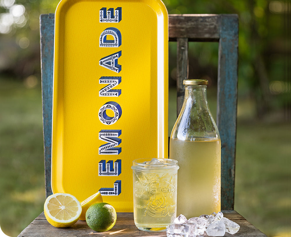 Word Large Rectangular Tray - Lemonade - by Jamida