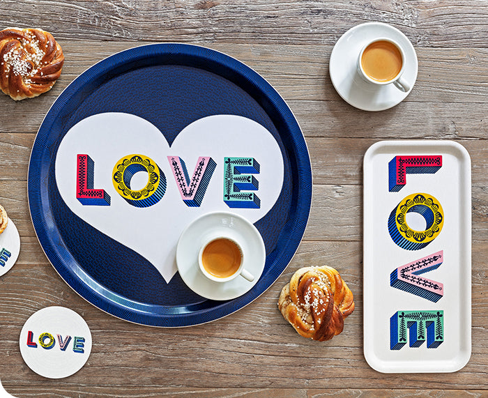 Word Round Tray - Love - by Jamida