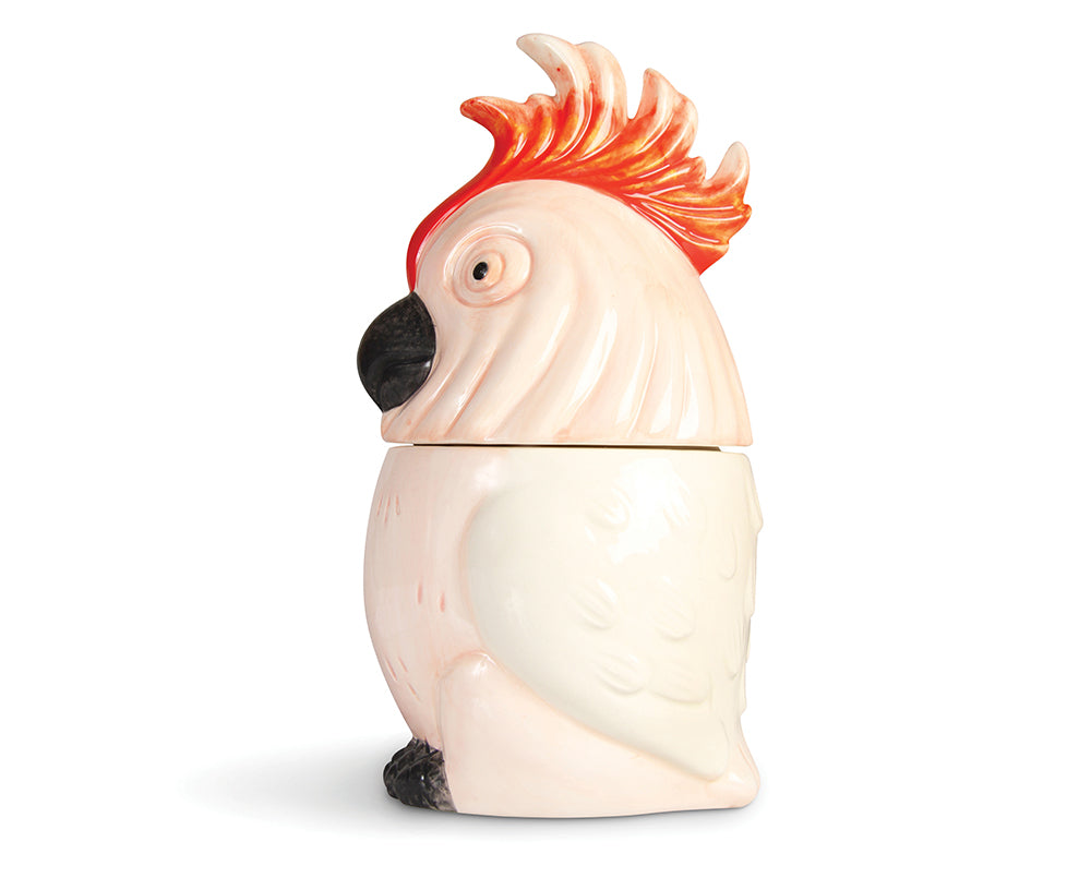 Cockatoo Ceramic Jar in Pink by &amp;Klevering