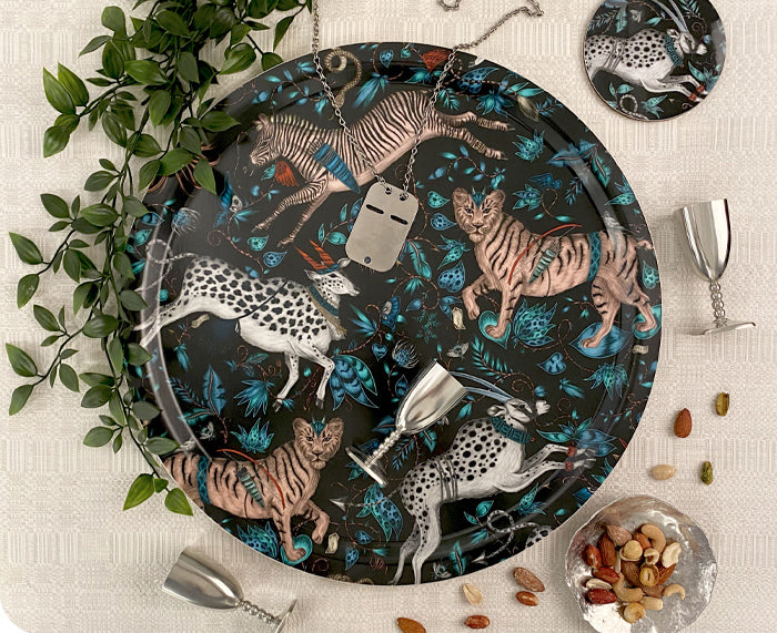 Protea Round Tray by Jamida