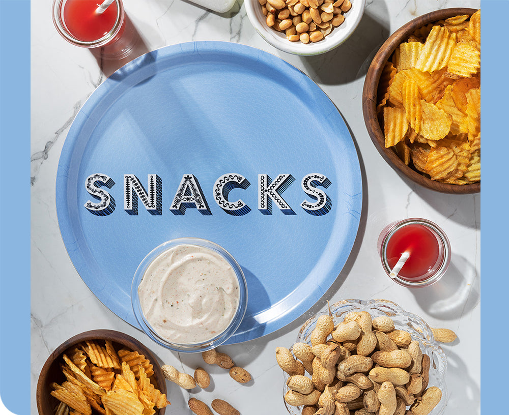 Round Word Tray - Snacks - by Jamida