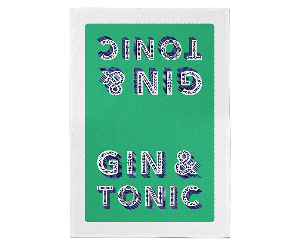 Word Dish Towel - Gin &amp; Tonic - by Jamida