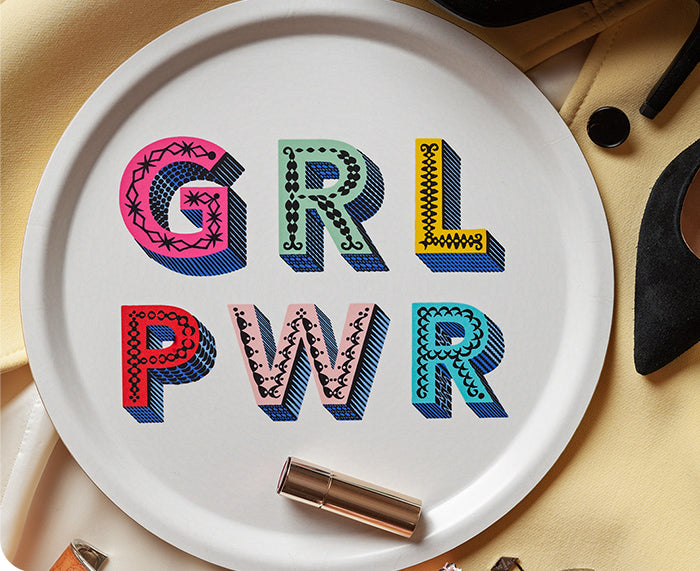 Word Round Tray - Girl Power - by Jamida