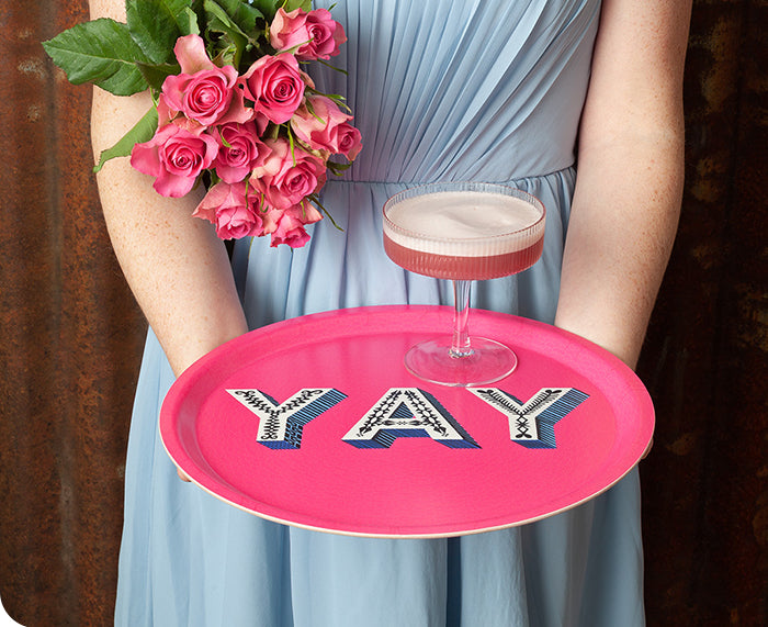 Word Round Tray - Yay - by Jamida