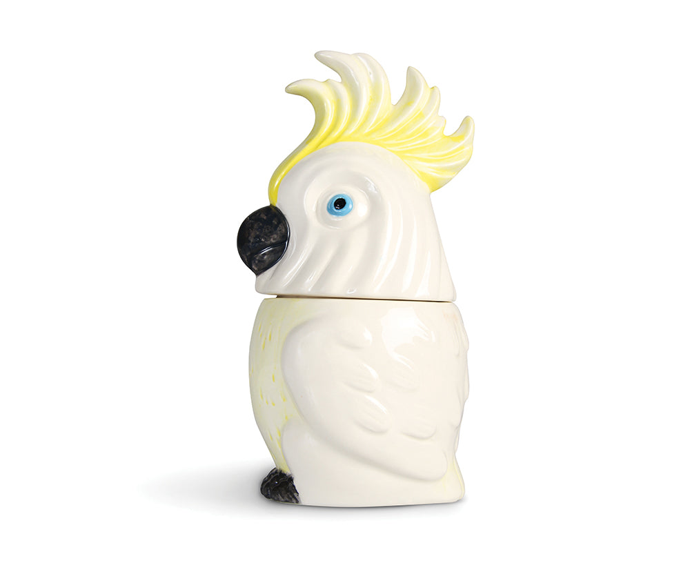 Cockatoo Ceramic Jar in Yellow by &amp;Klevering