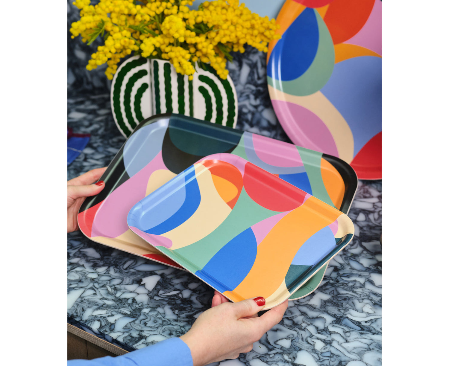 Abstract Rectangular Tray by Wrap