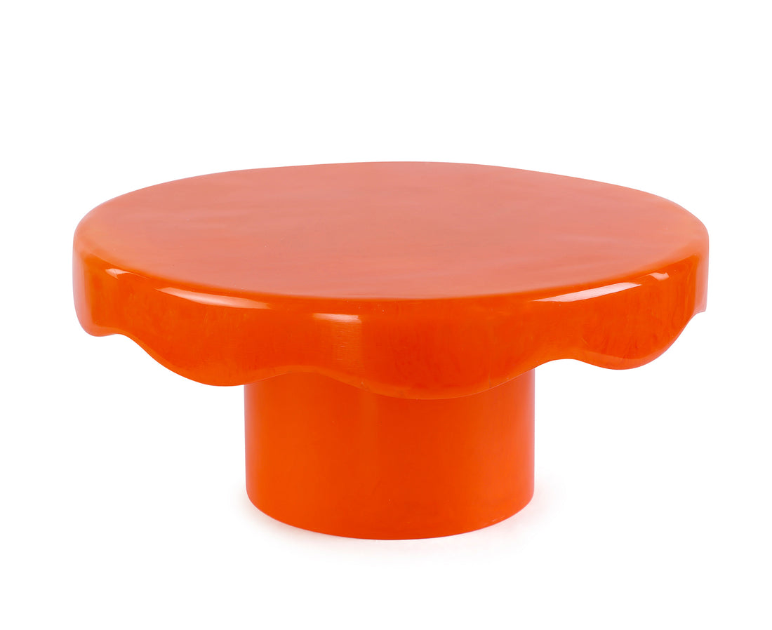 Resin Scalloped Cakestand in Orange by Casa Amarosa