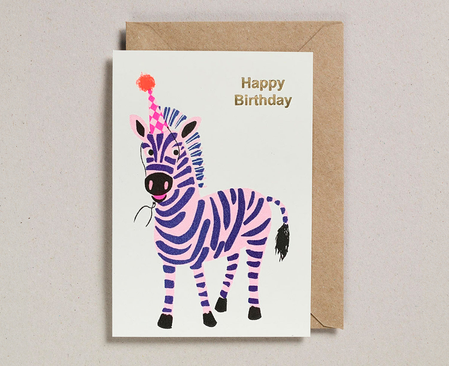 Birthday Card - Purple Zebra - by Petra Boase