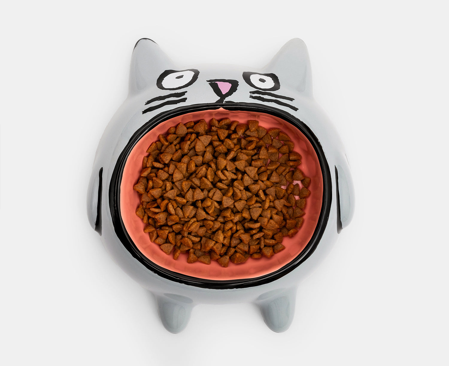 Cat Bowl by Home Studyo filled with dry cat food.