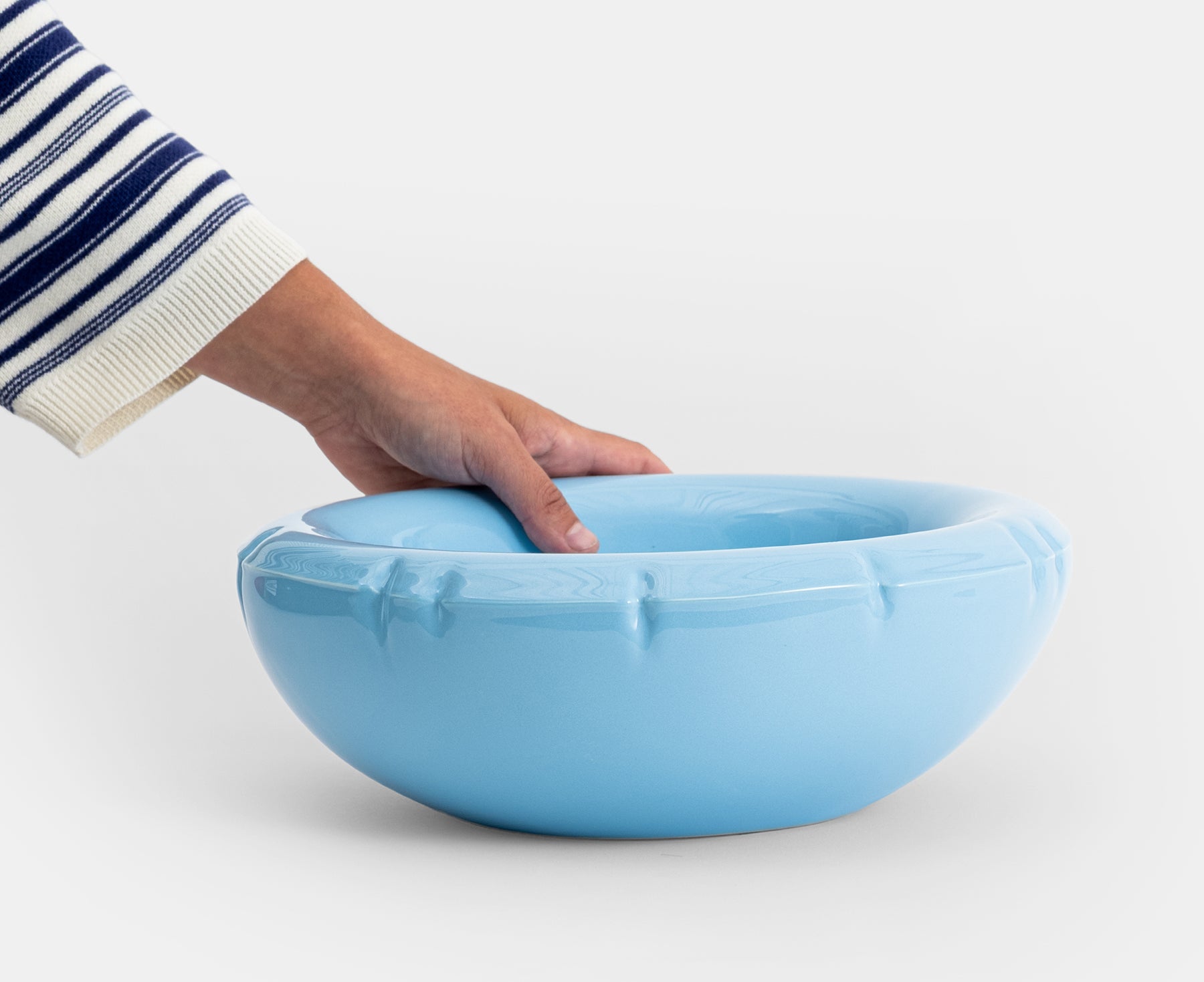 Mick Blow Up Big Bowl in Sky Blue by Home Studyo and hand.