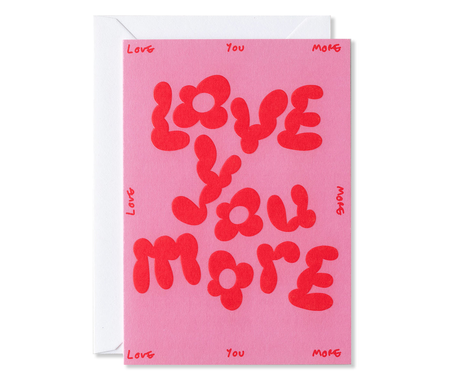 Bubble Letters Embossed Card - Love You More - by Wrap