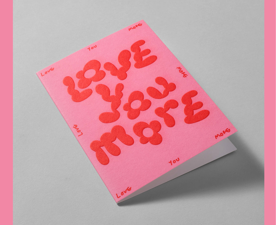 Bubble Letters Embossed Card - Love You More - by Wrap